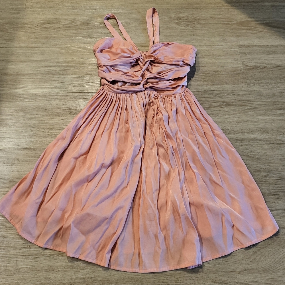 The Jetset Diaries Cut Out Fit And Flare Pink Dress *stain*